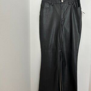 International Concepts Black Wide Leg Pleather Pants Size 10 NWT